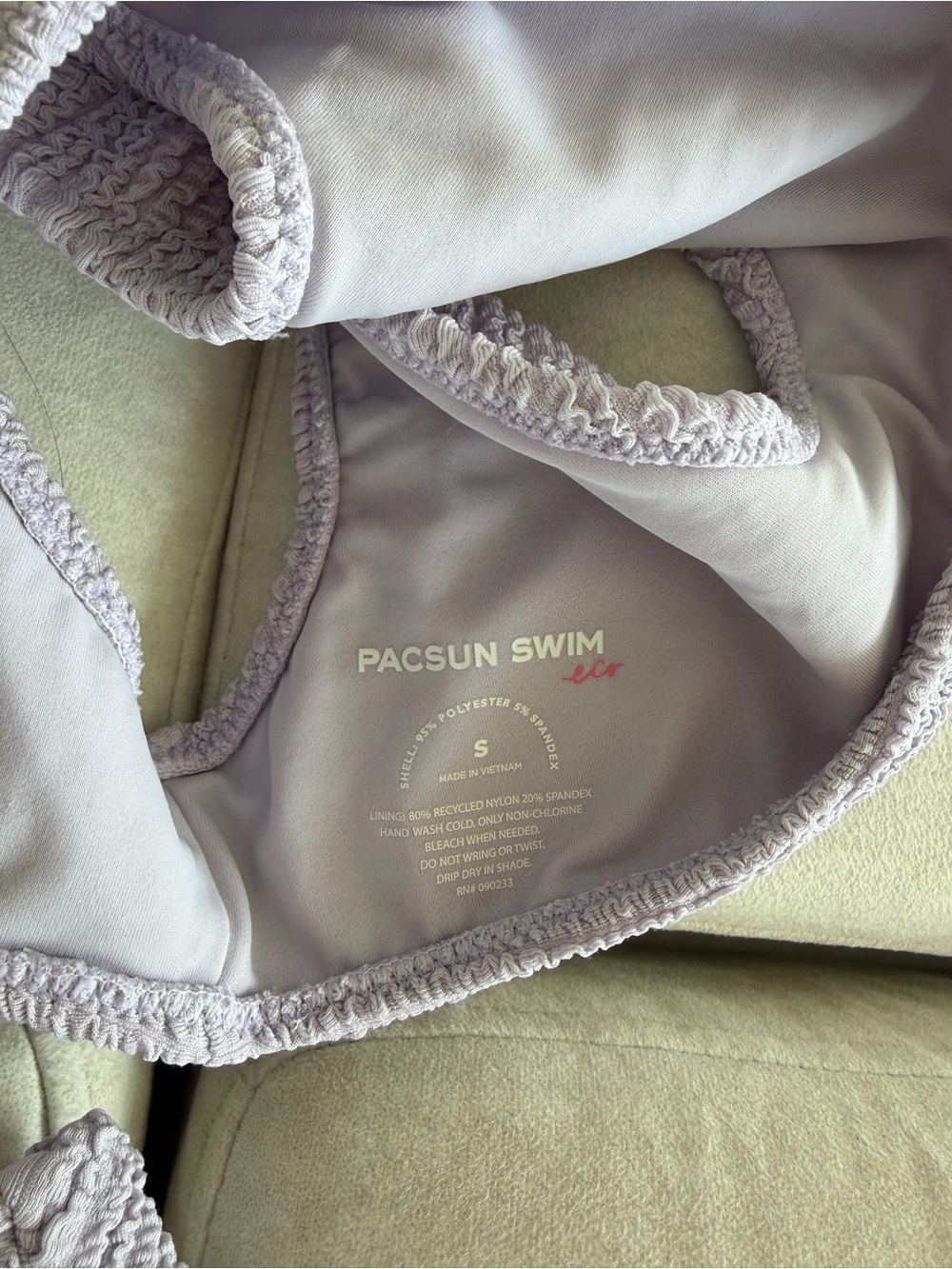PacSun Lavender Textured Bikini Set - Picture 2 of 2